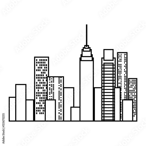 cityscape buildings skyline icon vector illustration design