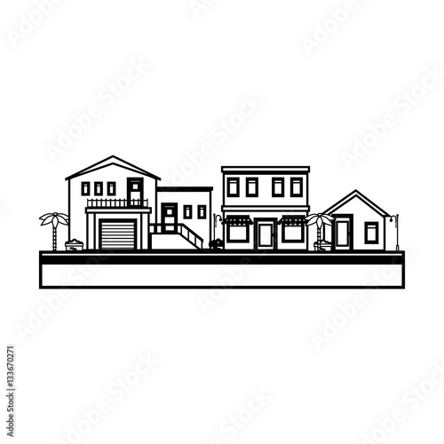 Nice neighborhood street icon vector illustration design