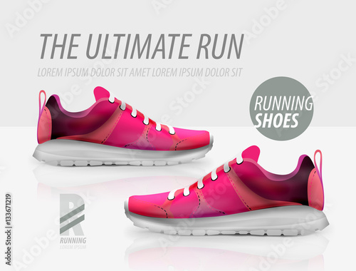 Vector running shoes ad product template