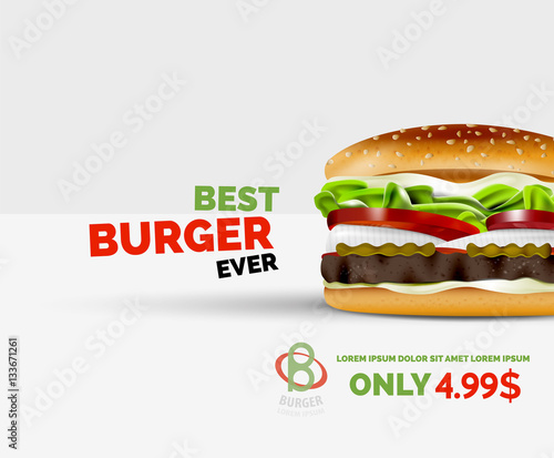 Vector premium burger ad template