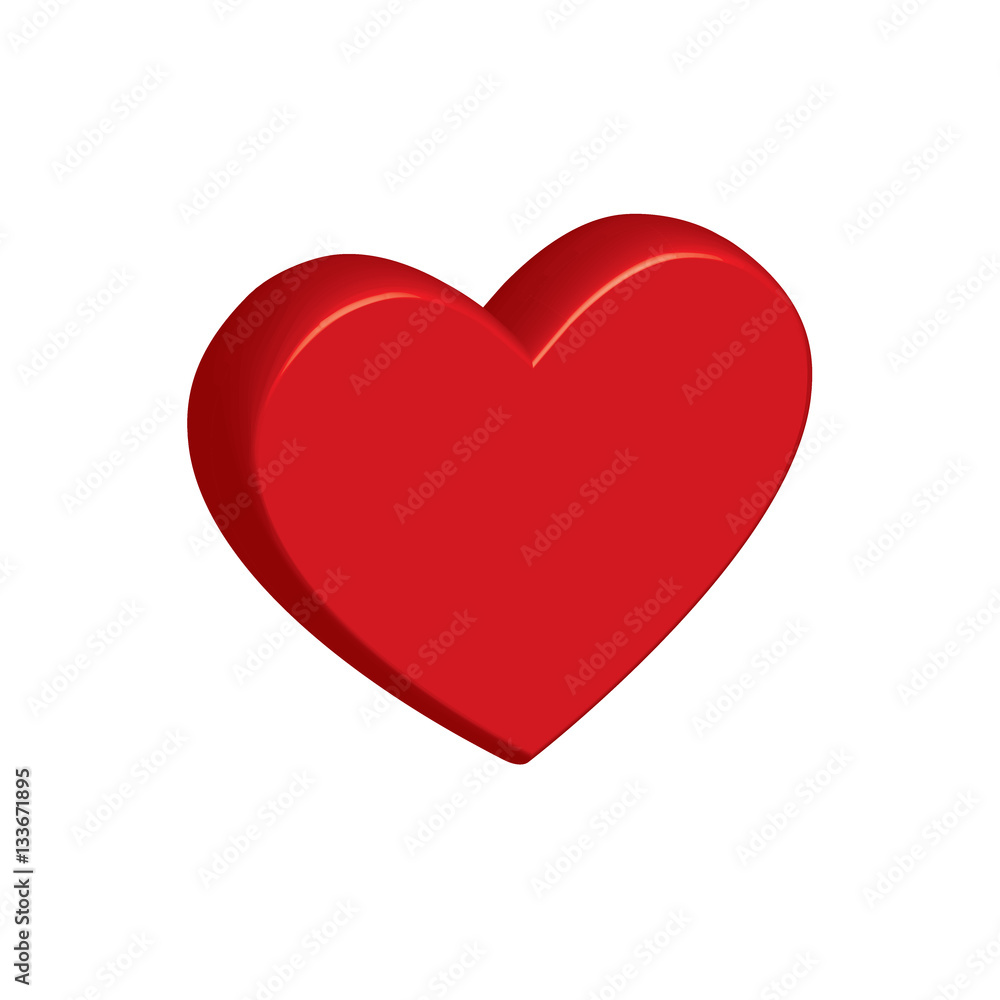 Icon with a red heart. Vector illustration.