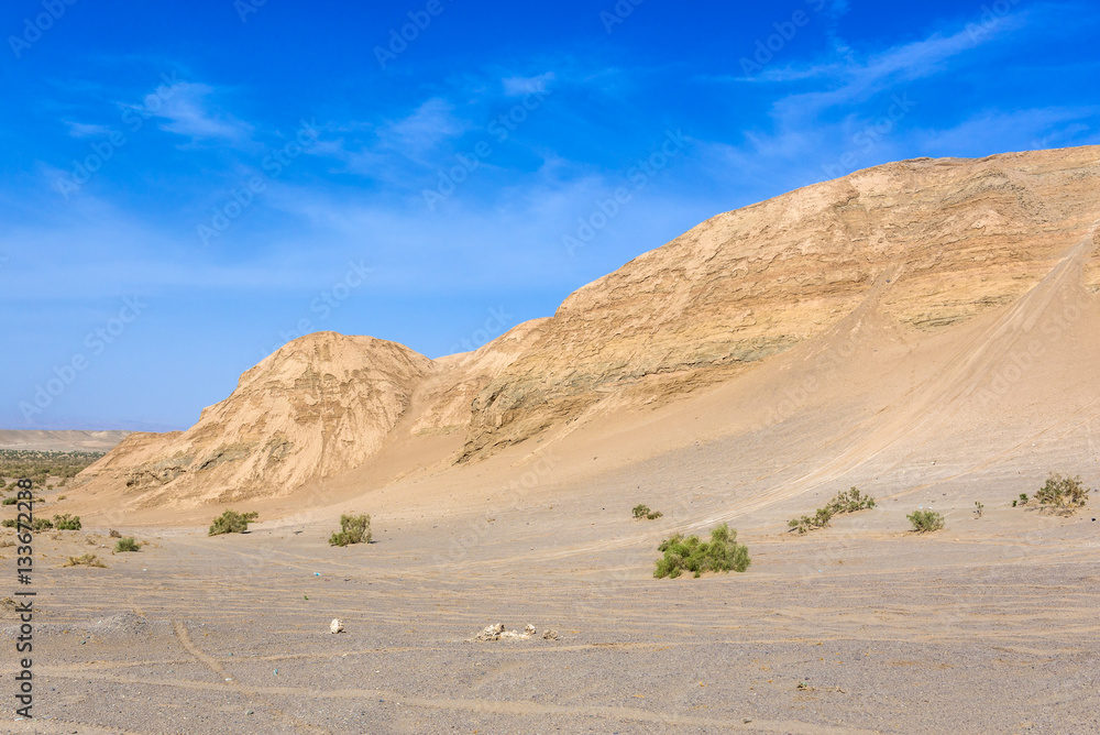 Crusted sand dunes on Maranjab Desert in Iran
