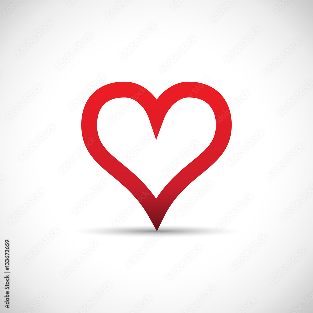 Simple vector icon of red heart