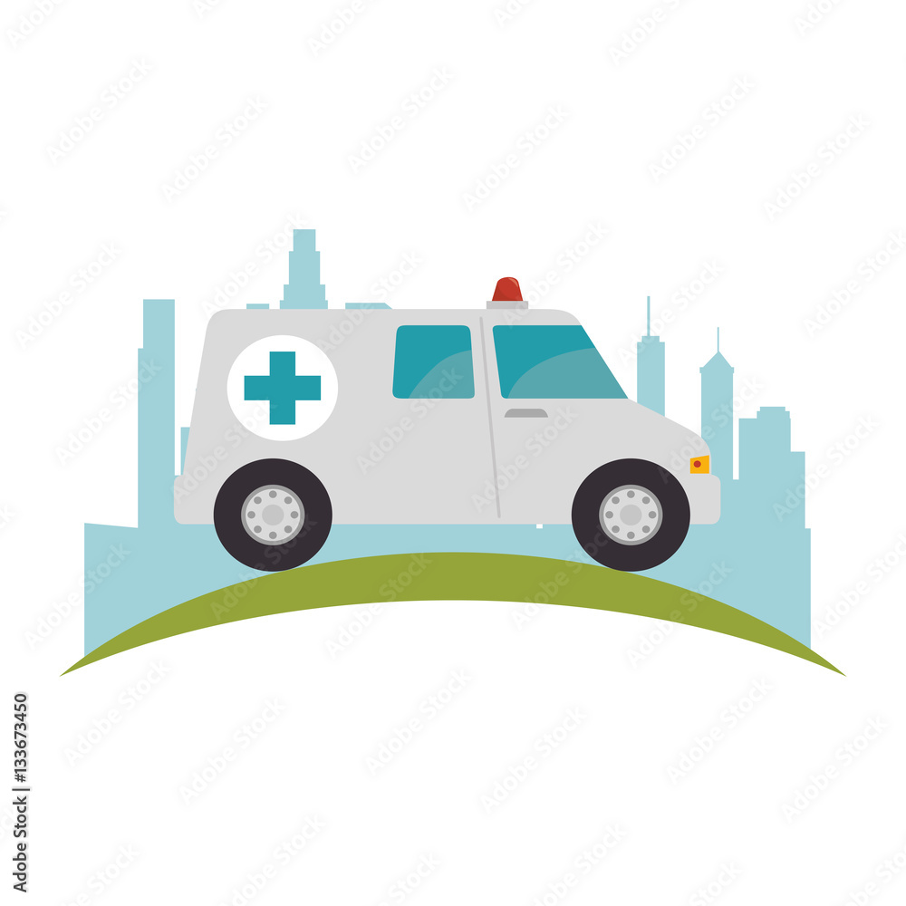 ambulance emergency vehicle icon vector illustration design