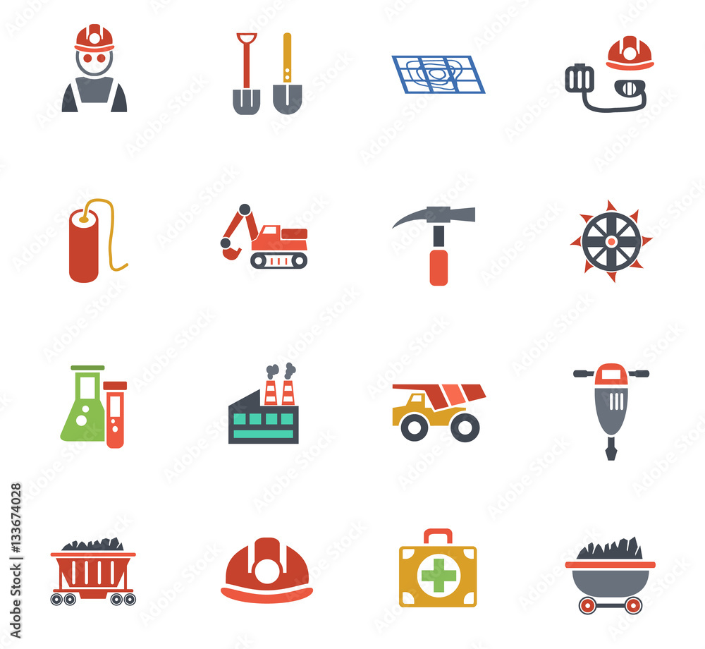 coal industry icon set coal industry icon set
