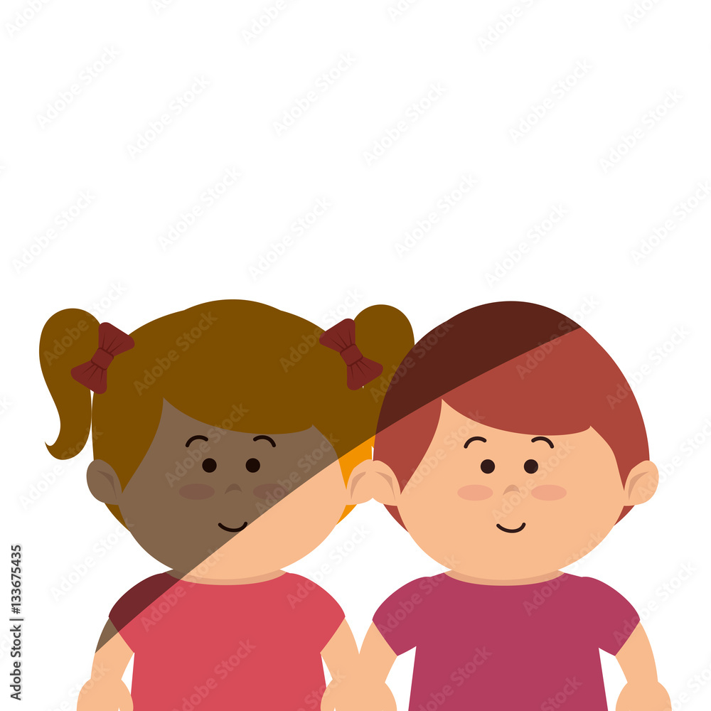 cute kids couple icon vector illustration design cute kids couple icon vector illustration design