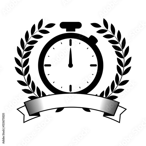 chronometer watch emblem icon vector illustration design