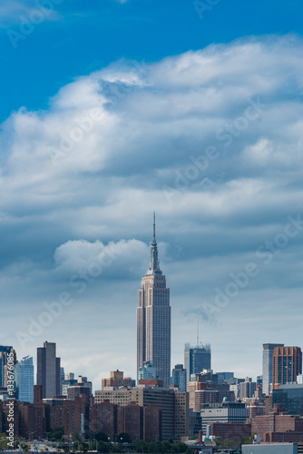 Empire State building blue sky