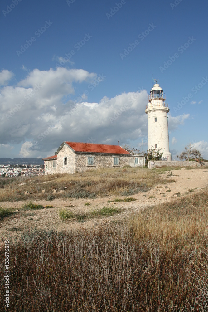 Europa,Cipro,Pafos. Zona archeologica e faro.