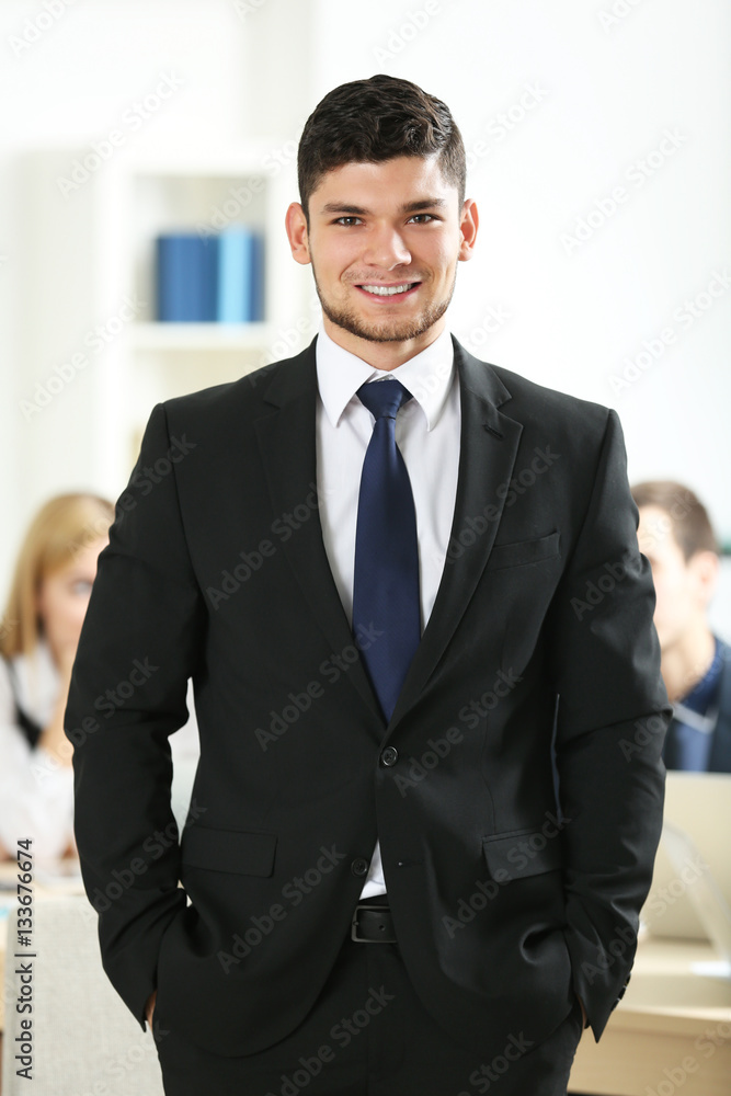 Businessman working in conference room