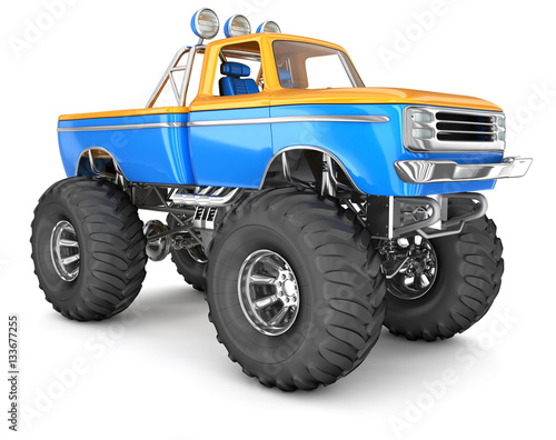 Monster Truck. 3d image isolated on white.