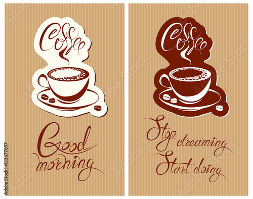 Set of Template Flayer or Menu design for coffeehouse. Backgroun