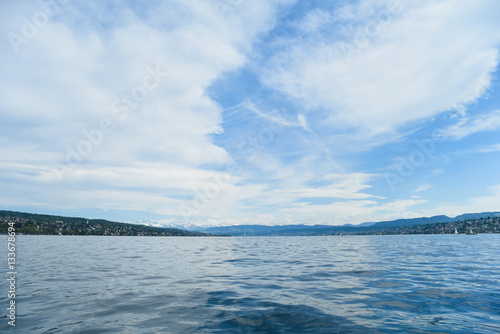 Lake of Zurich in Switzerland the whole view 