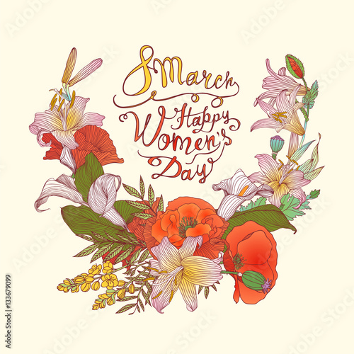 8 march. Happy Woman's Day! Flowers