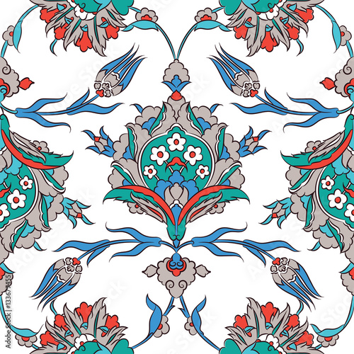 Iznik ceramic tiles floral pattern