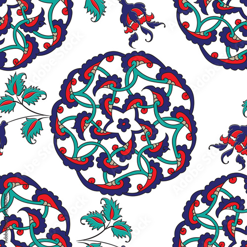Turkish Iznik tile, seamles...