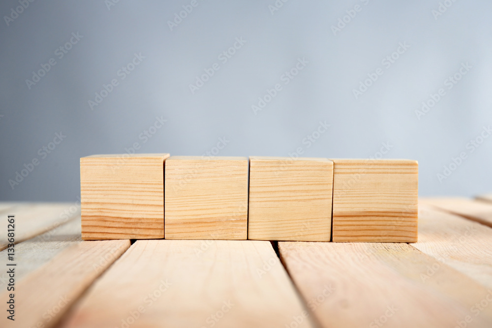 Wooden cubes with space for text, closeup Wooden cubes with space for text, closeup