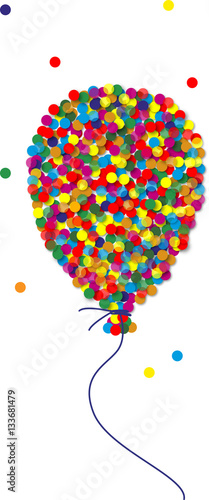 Bunter Konfetti Luftballon, Papierkonfetti