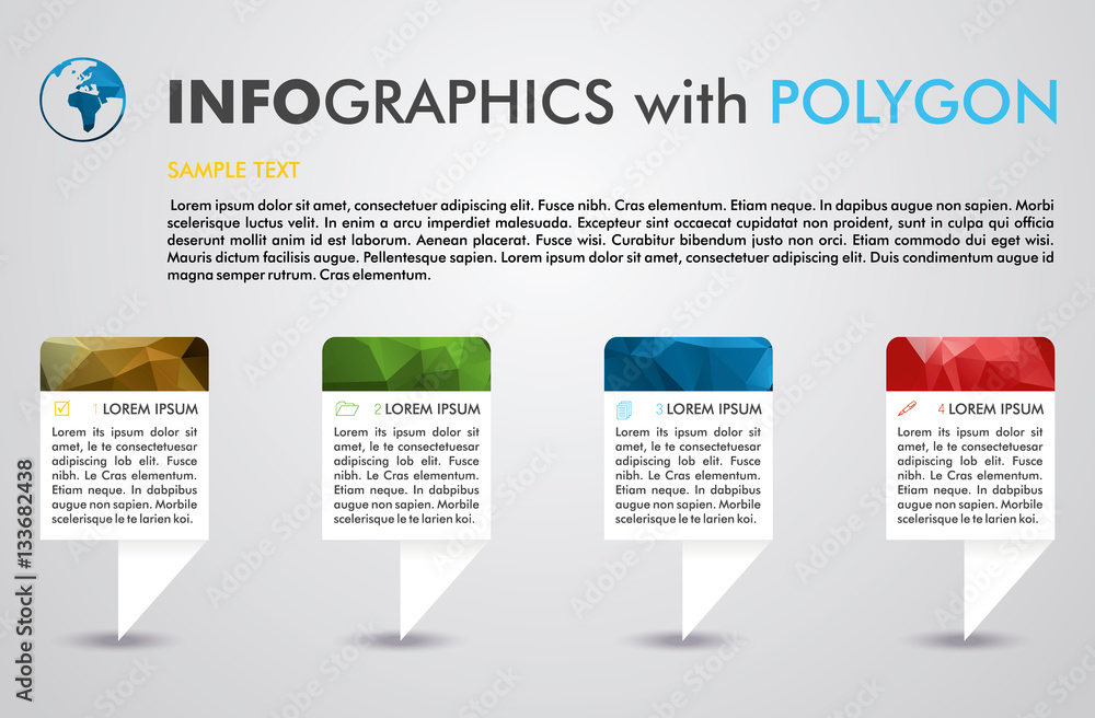 Info graphics with polygon