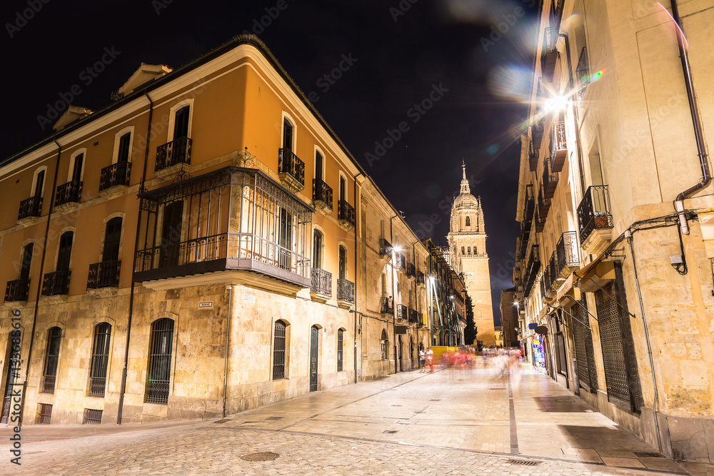 Night street in Salamanca