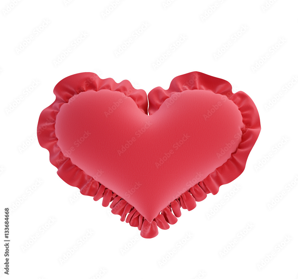Valentine's Day heart shaped pillow mockup. 3d render Valentine's Day heart shaped pillow mockup. 3d render
