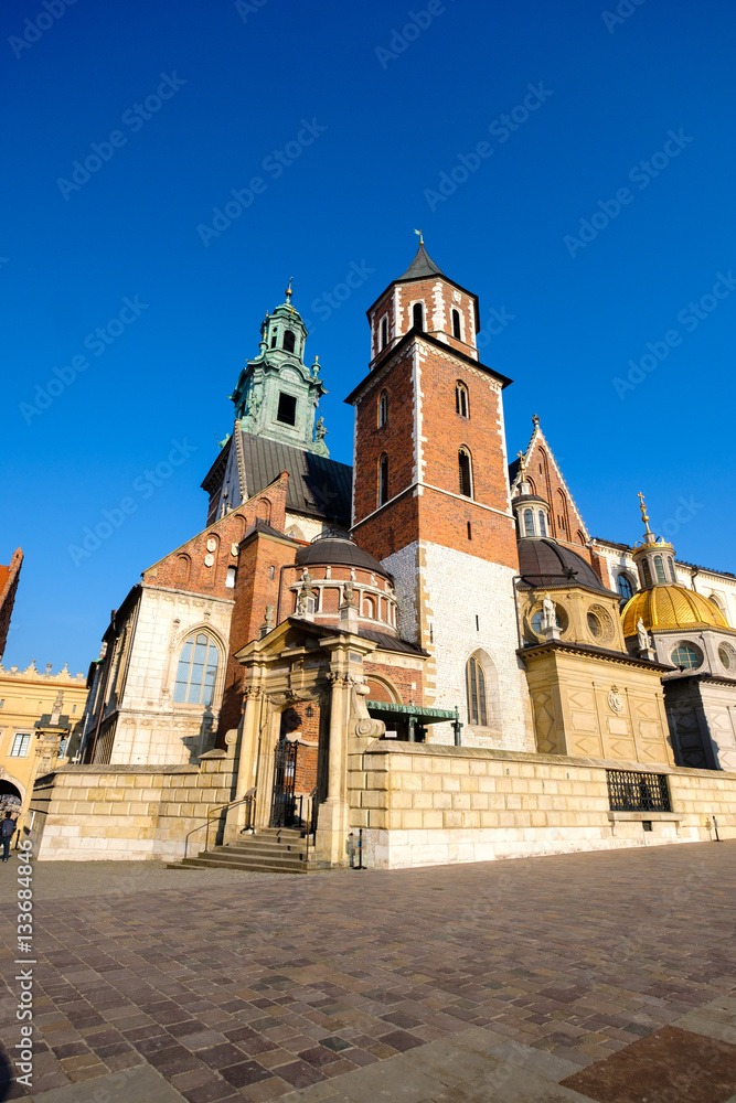 Famous landmark Wawel castle, Krakow Poland