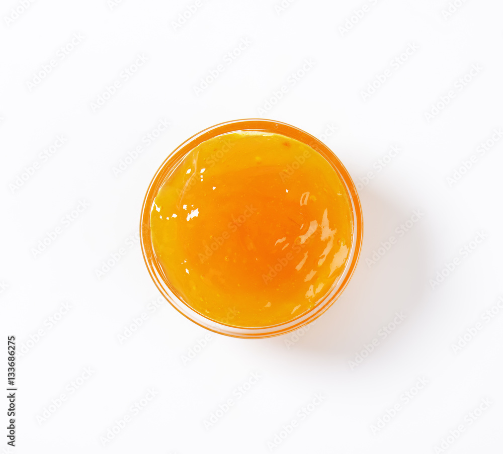 bowl of apricot jam
