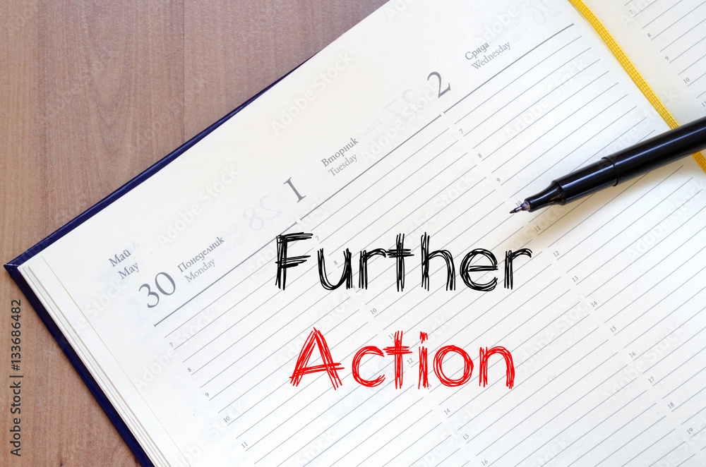 Further action concept on notebook Further action concept on notebook