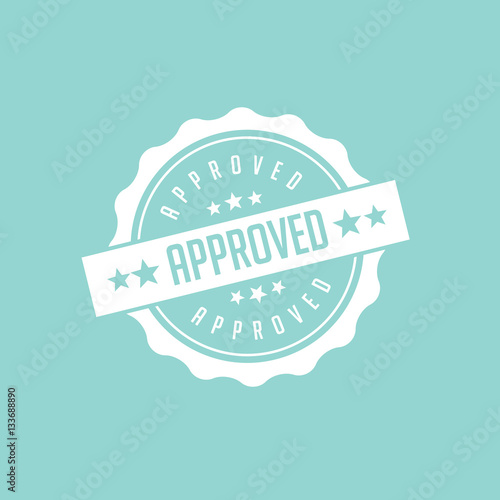 Flat design approved stamp, symbol, icon. EPS 10 vector.