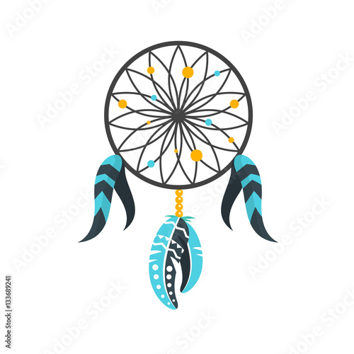 Vector flat style illustration of dream cather.