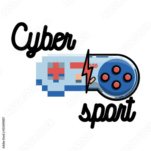 Color vintage cyber sport banner
