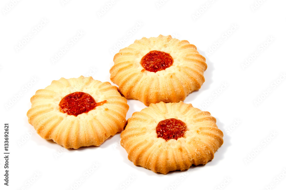 Shortbread biscuits on a white background Shortbread biscuits on a white background