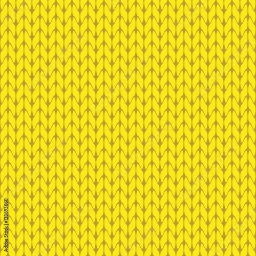 Knitted yellow background pattern vector isolated