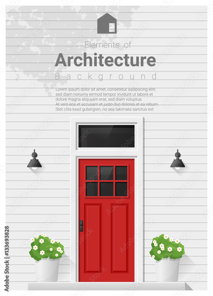Elements of architecture , front door background , vector ,illustration