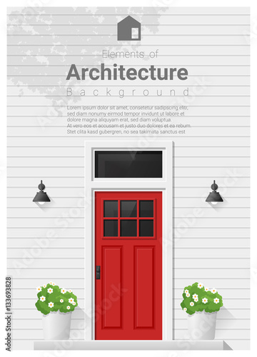 Elements of architecture , front door background , vector ,illustration