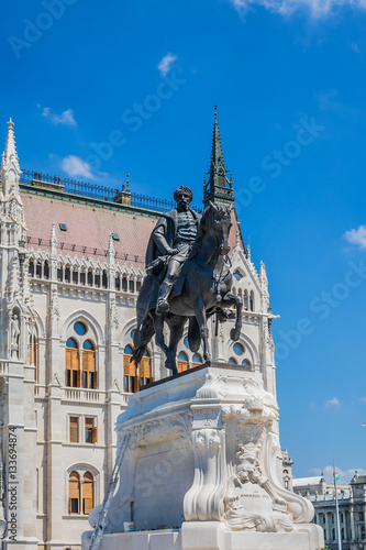 Statue of Count Gyula Andrassy. Hungarian Parliament, Budapest.