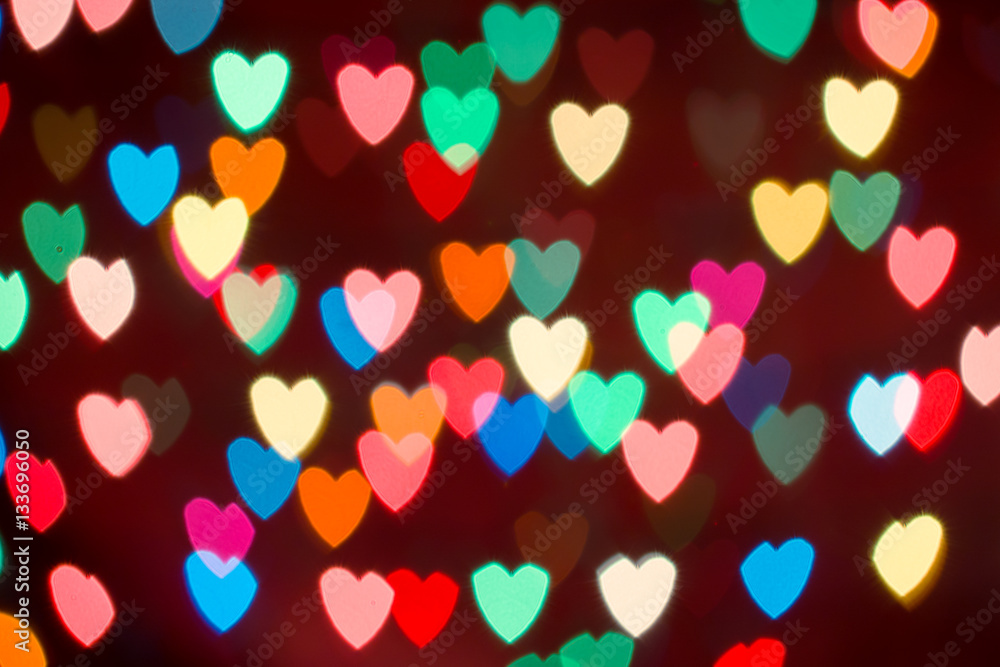 Heart bokeh background. Valentine's day background