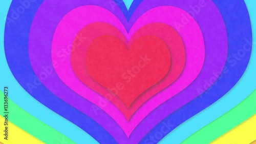 Wallpaper Mural Colorful concentric hearts animation loop Torontodigital.ca