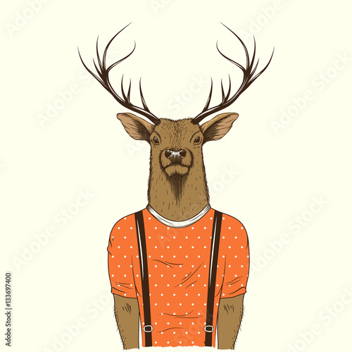 Modern deer hipster