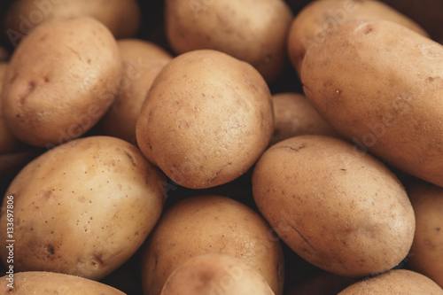 Close up of ripe raw potatoes
