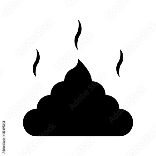 Shit. Vector steaming pile of shit black on a white background. Illustration
