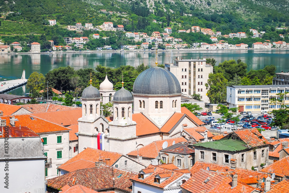 The beautiful Bay of Kotor in Montenegro.