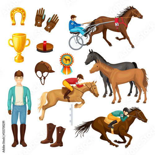 Equestrian Cartoon Elements Collection