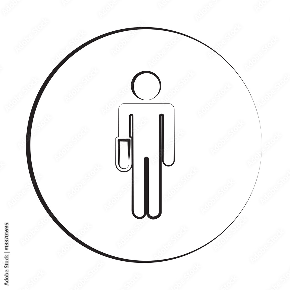 Black ink style Hand icon with circle Black ink style Hand icon with circle