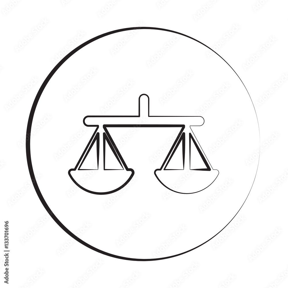 Black ink style Balance icon with circle Black ink style Balance icon with circle