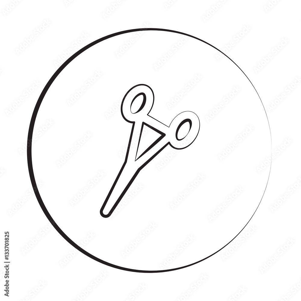 Black ink style Surgical Clamps icon with circle Black ink style Surgical Clamps icon with circle