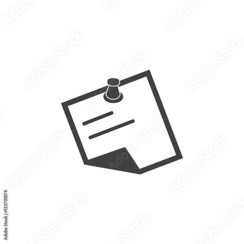 Note with Pushpin symbol icon vector illustration