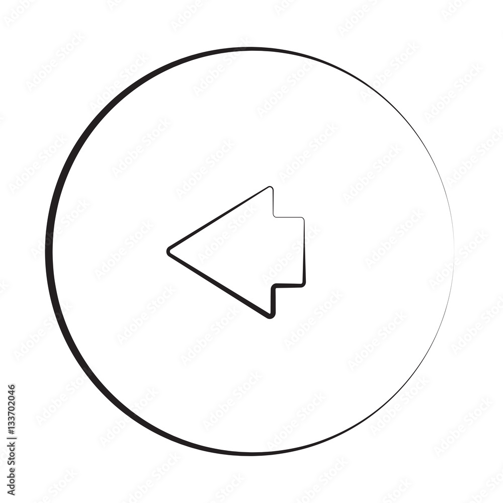 Black ink style Arrow Left icon with circle Black ink style Arrow Left icon with circle