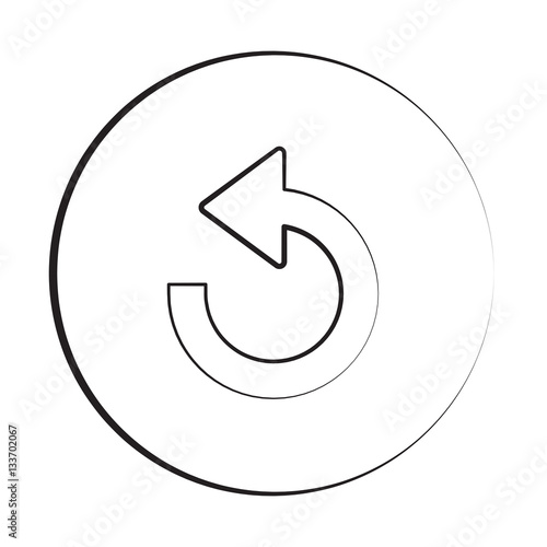 Black ink style Undo icon with circle