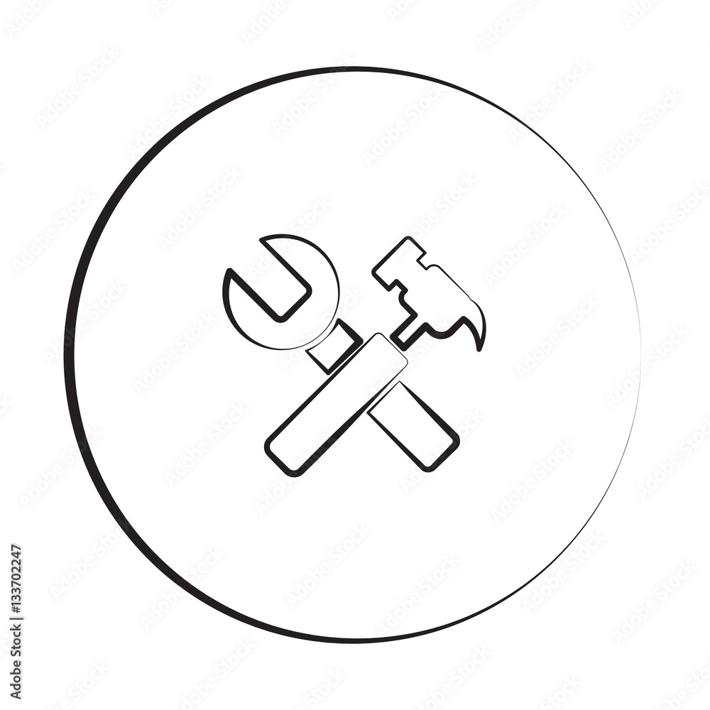 Black ink style Service icon with circle Black ink style Service icon with circle